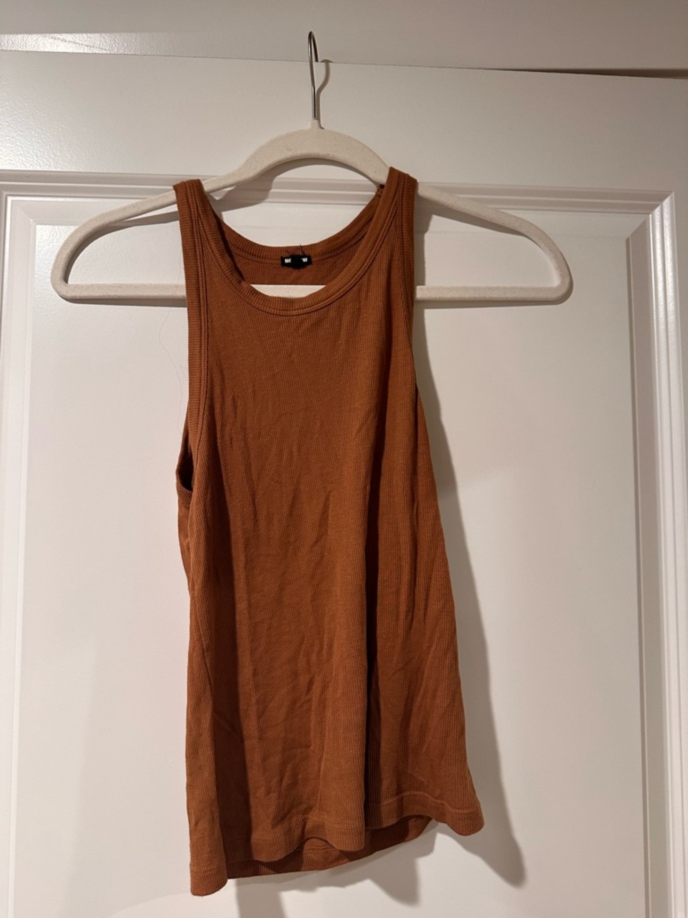 Monrow Ribbed Tank Top - Rust Brown